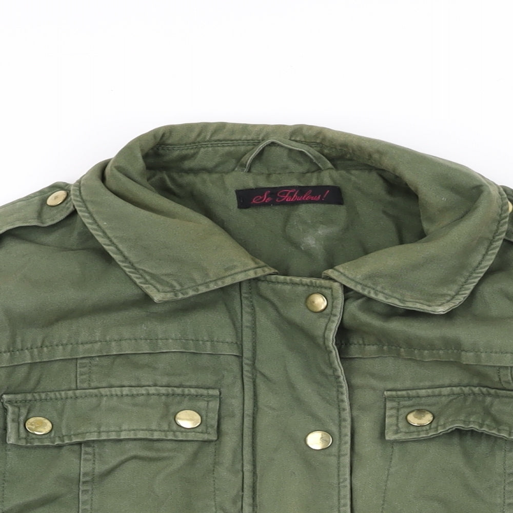 So Fabulous Womens Green Jacket Coat Size 16 Zip