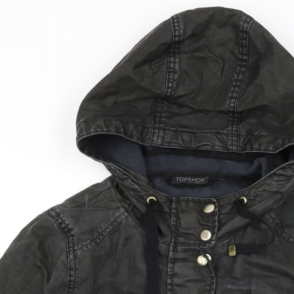 Topshop Womens Black Jacket Coat Size 8 Zip