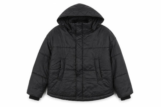 Boohoo Womens Black Puffer Jacket Coat Size 10 Zip