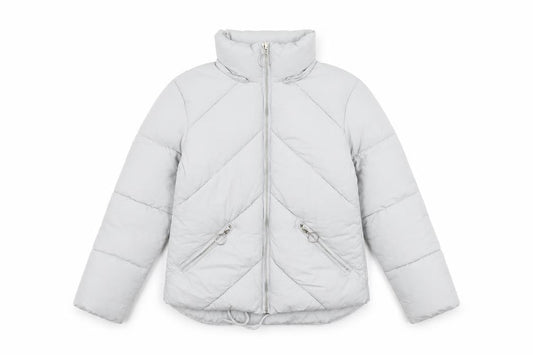 Topshop Womens Blue Puffer Jacket Coat Size 4 Zip