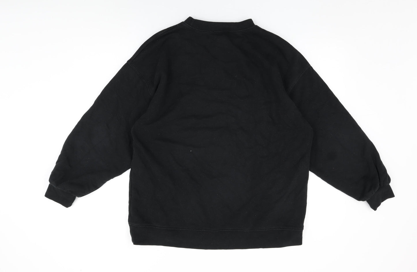 Zara Womens Black Cotton Pullover Sweatshirt Size M Pullover