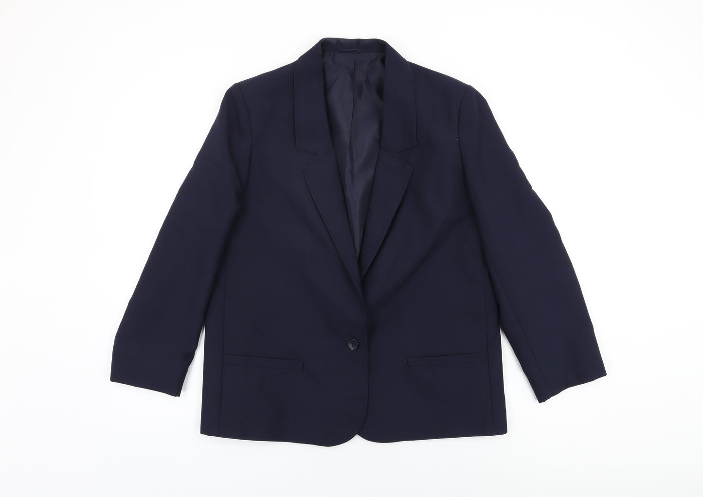 St Michael Womens Blue Jacket Blazer Size 14 Button