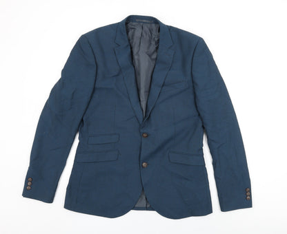 Next Mens Blue Polyester Jacket Suit Jacket Size 40 Regular