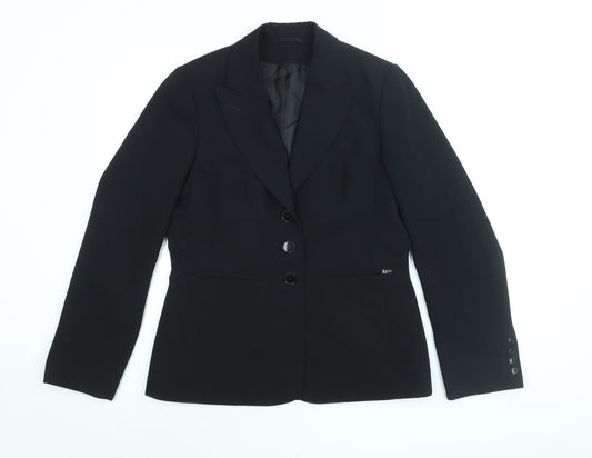 Marks and Spencer Womens Black Jacket Blazer Size 12 Button