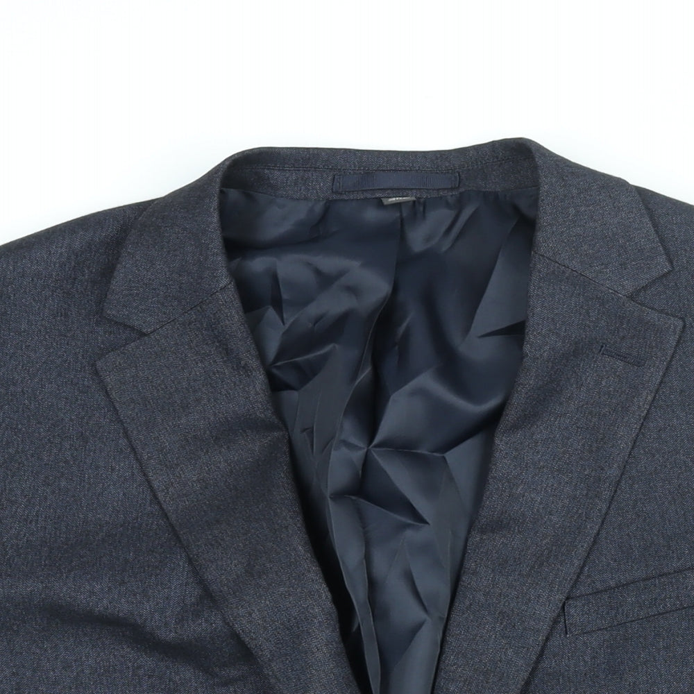 Marks and Spencer Mens Black Polyester Jacket Suit Jacket Size 44 Regular