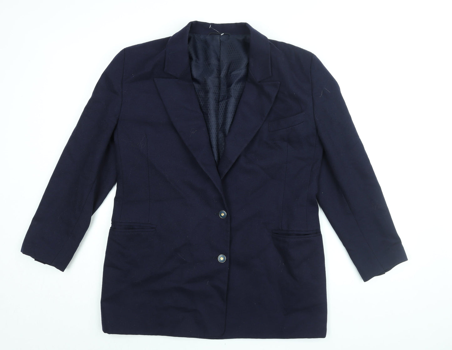 St Michael Womens Blue Jacket Blazer Size 14 Button