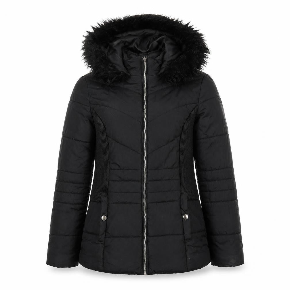 Very Womens Black Puffer Jacket Coat Size 10 Zip