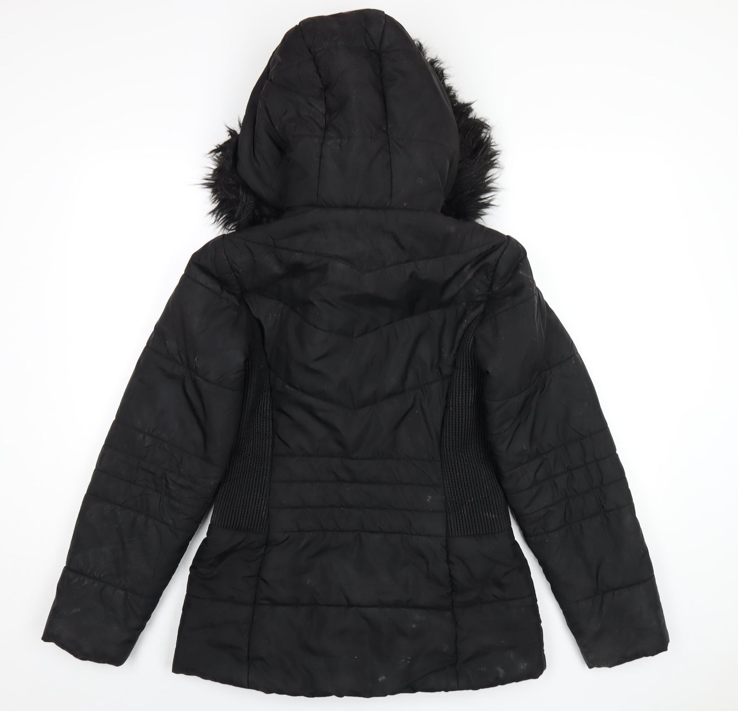 Very Womens Black Puffer Jacket Coat Size 10 Zip