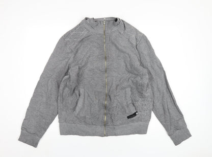 Additional front view of Red Herring men’s grey cotton full zip sweatshirt, size L