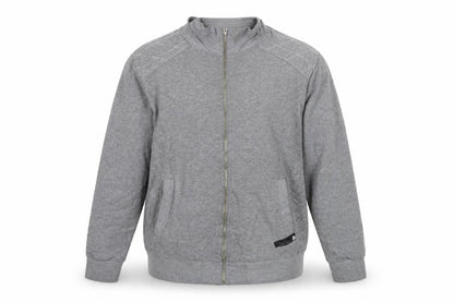 Front view of Red Herring men’s grey cotton full zip sweatshirt, size L