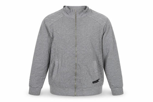 Front view of Red Herring men’s grey cotton full zip sweatshirt, size L