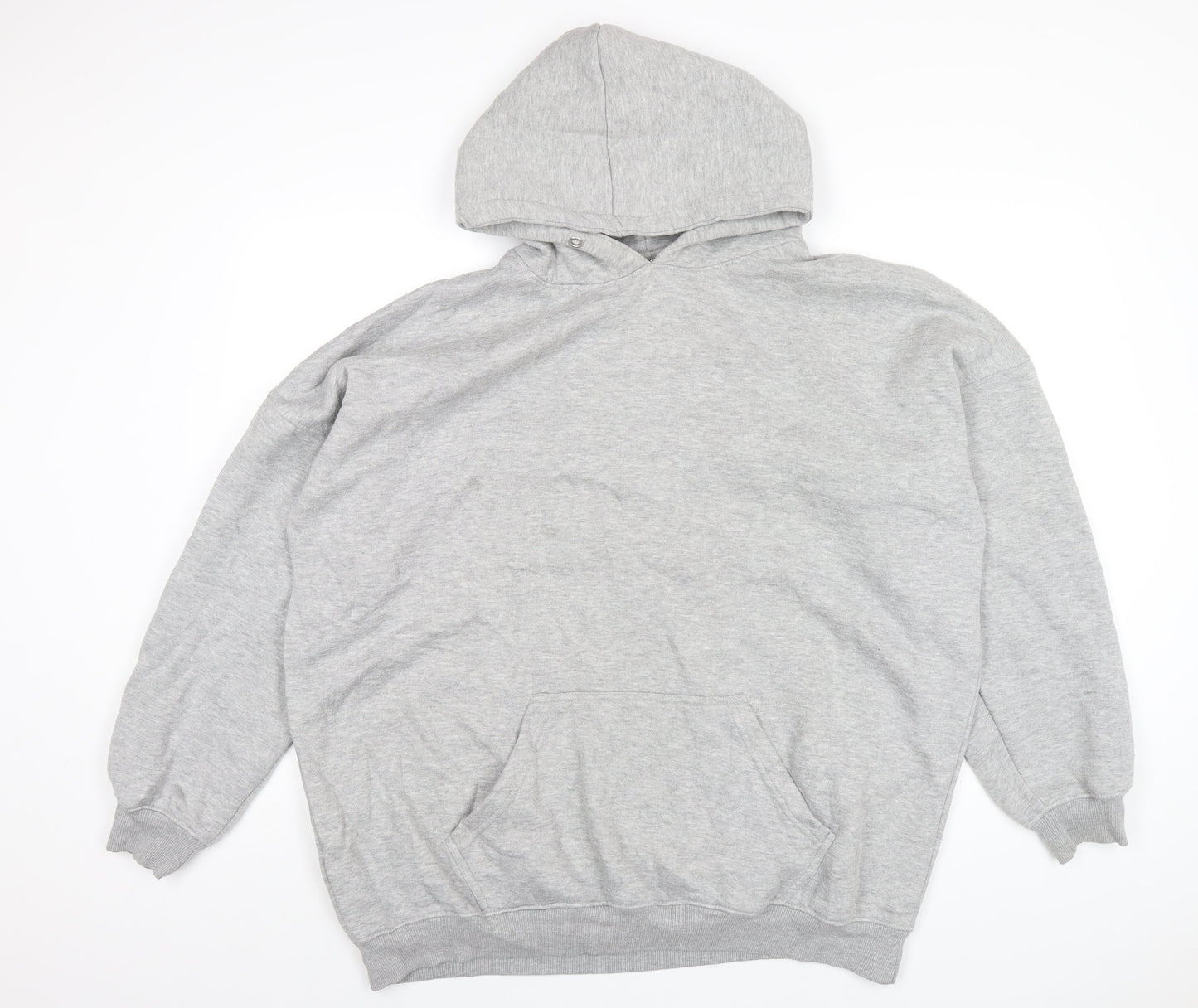 PRETTYLITTLETHING Womens Grey Cotton Pullover Hoodie Size 14 Pullover