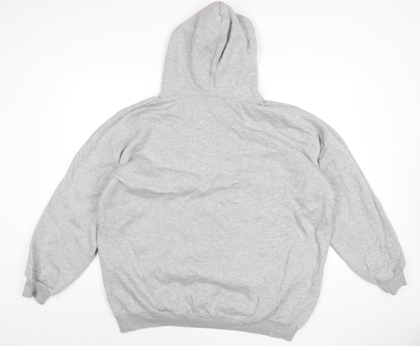 PRETTYLITTLETHING Womens Grey Cotton Pullover Hoodie Size 14 Pullover