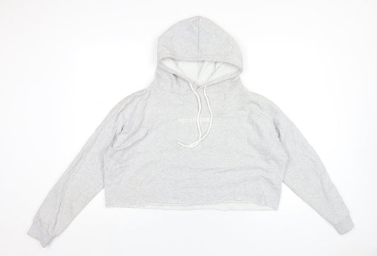 PRETTYLITTLETHING Womens Grey Cotton Pullover Hoodie Size M Pullover