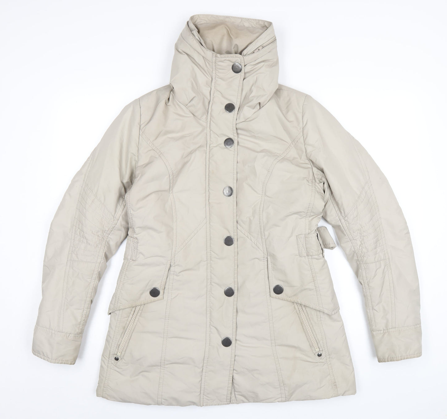 GREENSTONE Womens Beige Rain Coat Coat Size 8 Zip