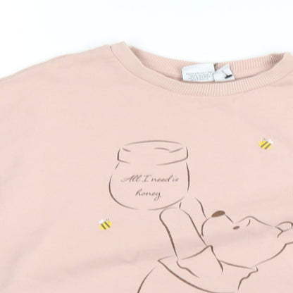 Preloved Disney Womens Pink Cotton Pullover Sweatshirt Size S Pullover - Winnie the Pooh - Detail