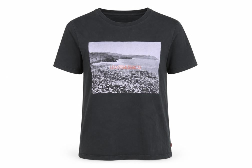 Levi's Womens Black Cotton Basic T-Shirt Size XS Round Neck