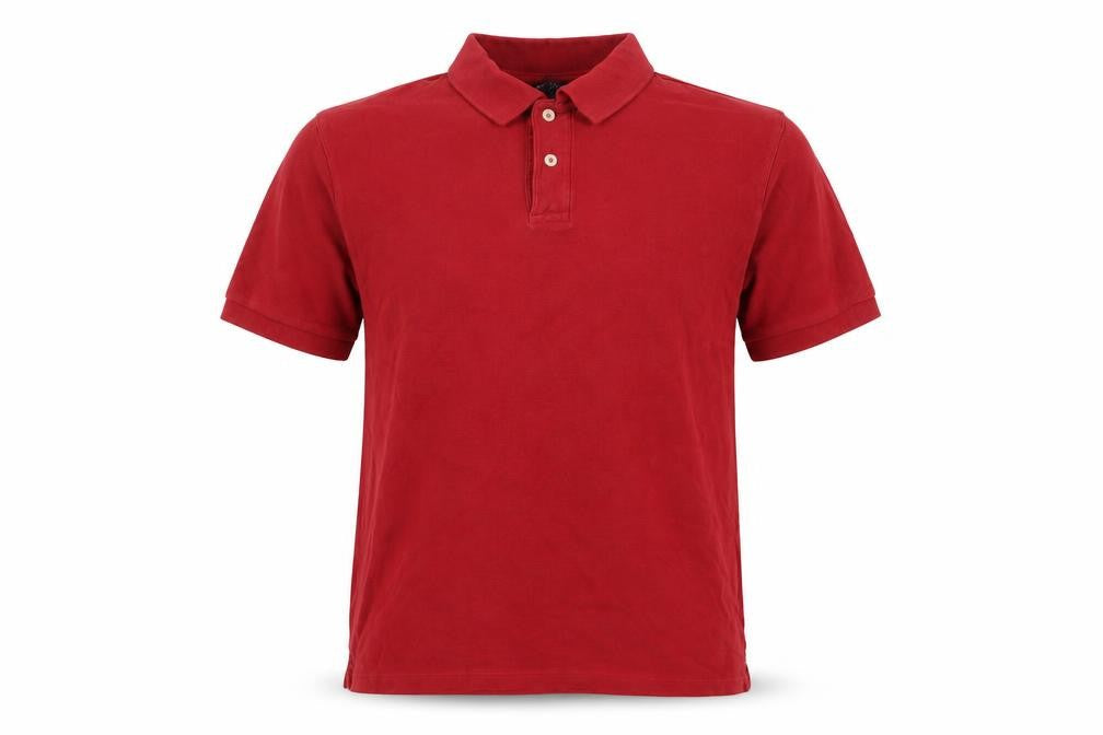 Marks & Spencer Mens Red Cotton Polo Size M Collared Button