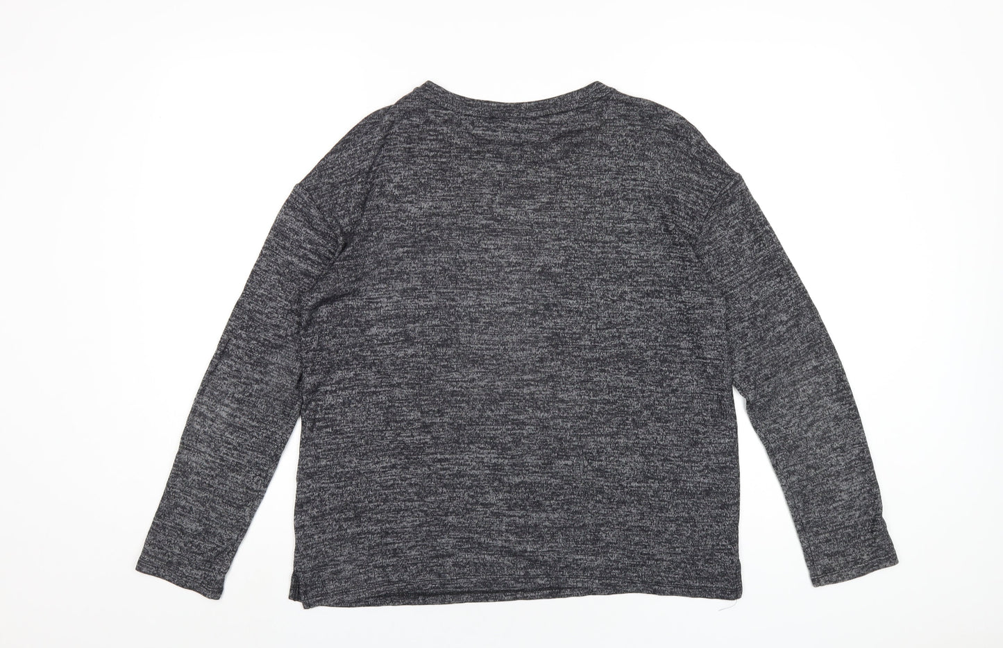 Springfield Womens Grey Polyester Basic T-Shirt Size M Round Neck