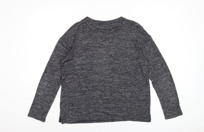 Springfield Womens Grey Polyester Basic T-Shirt Size M Round Neck