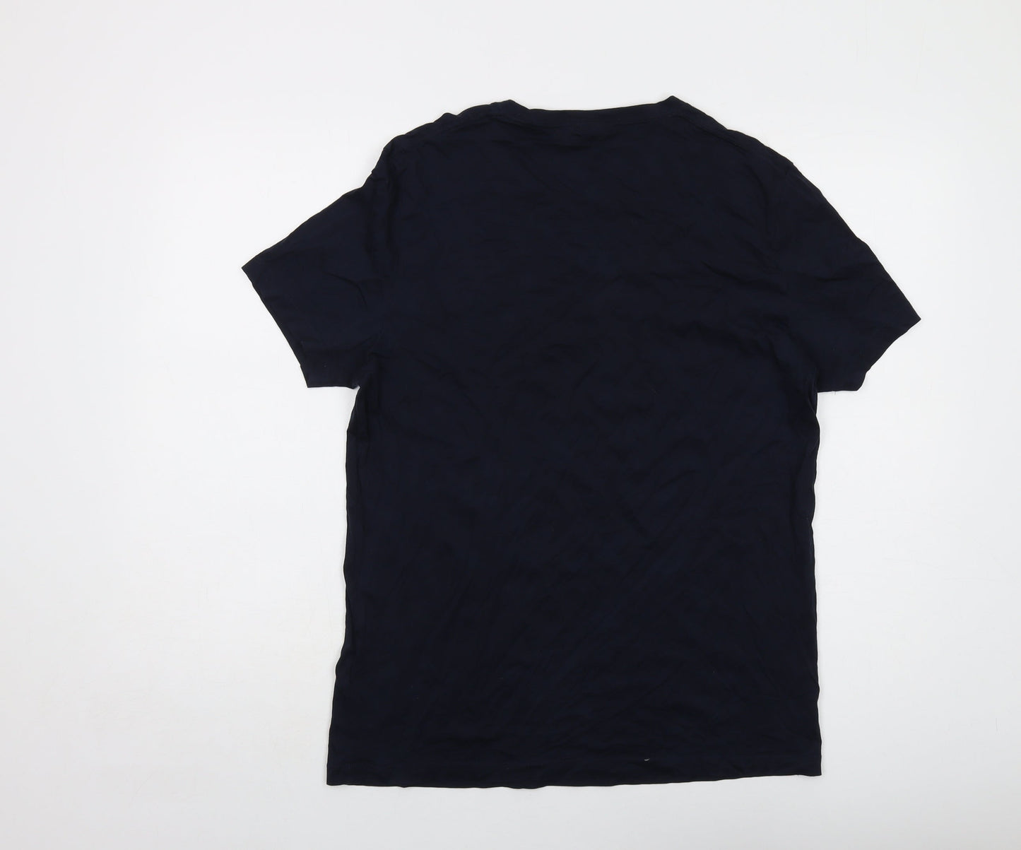 Boss Mens Blue Cotton T-Shirt Size L Crew Neck