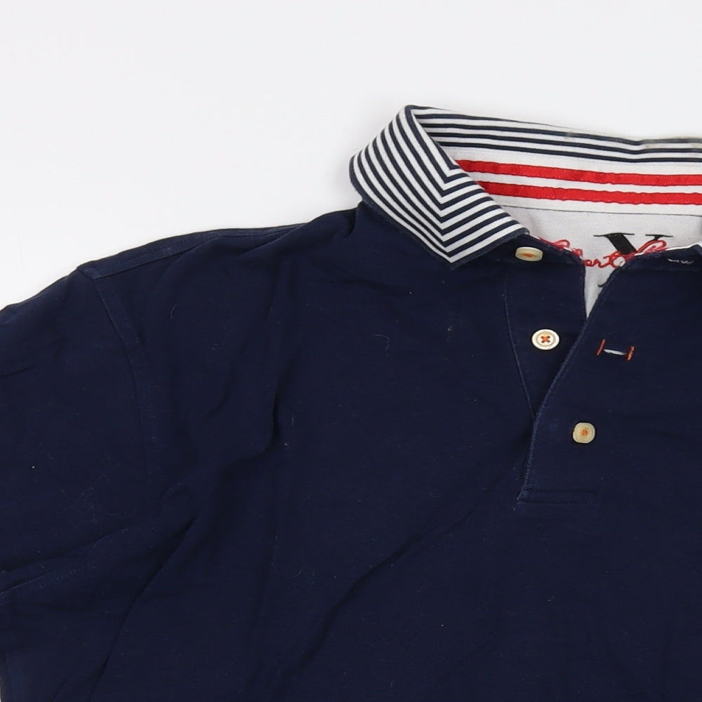 Robert Graham Mens Blue Cotton Polo Size L Collared Button