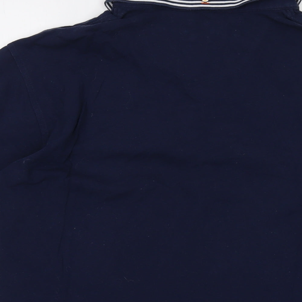 Robert Graham Mens Blue Cotton Polo Size L Collared Button