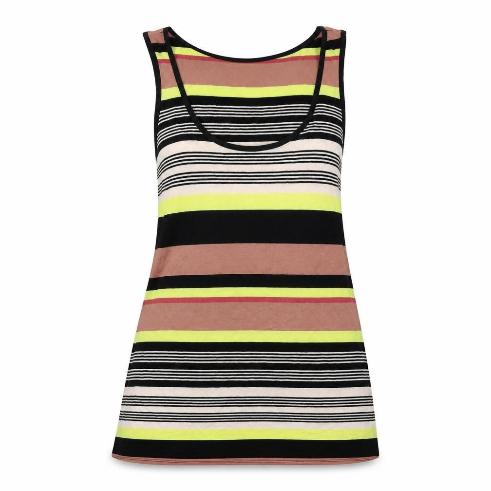 Oasis Womens Multicoloured Striped Viscose Basic Tank Size S Round Neck