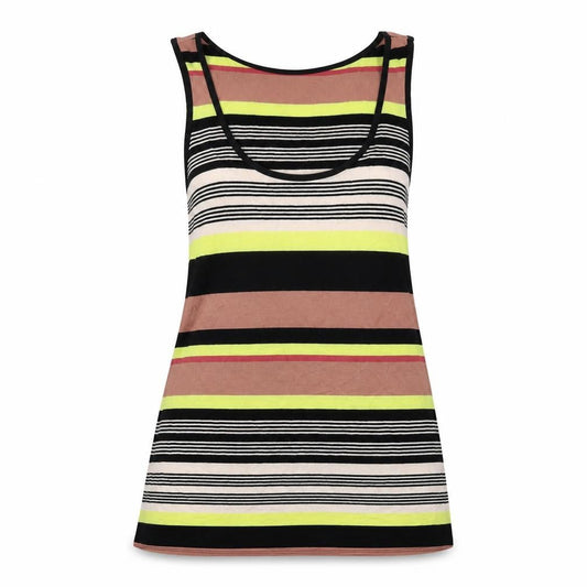 Oasis Womens Multicoloured Striped Viscose Basic Tank Size S Round Neck