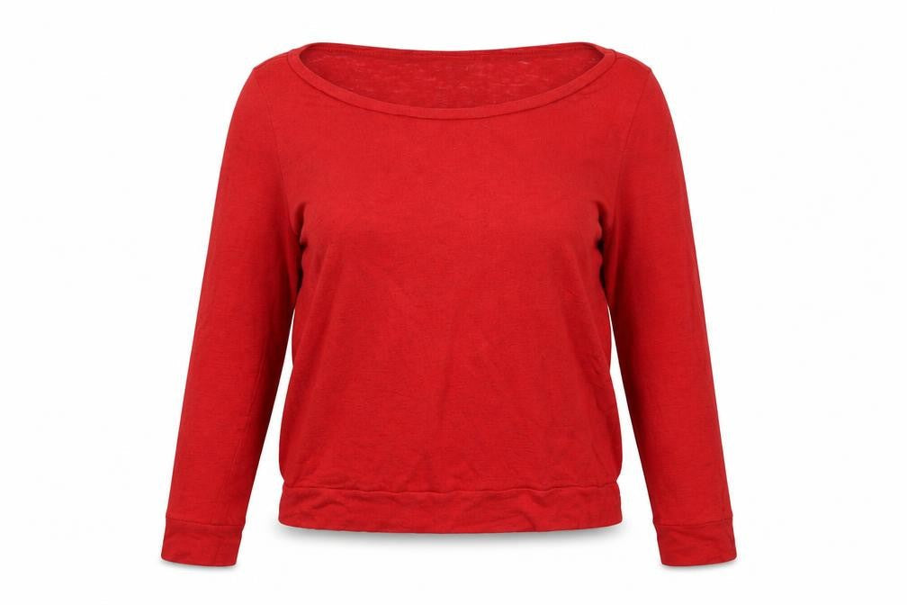 Victoria's Secret Womens Red Viscose Basic Blouse Size M Round Neck