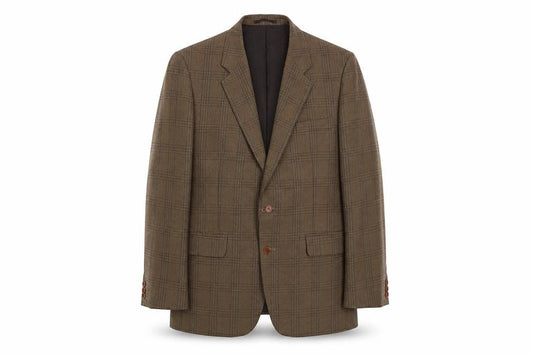 Hodges Mens Green Plaid Polyester Jacket Suit Jacket Size 42 Regular