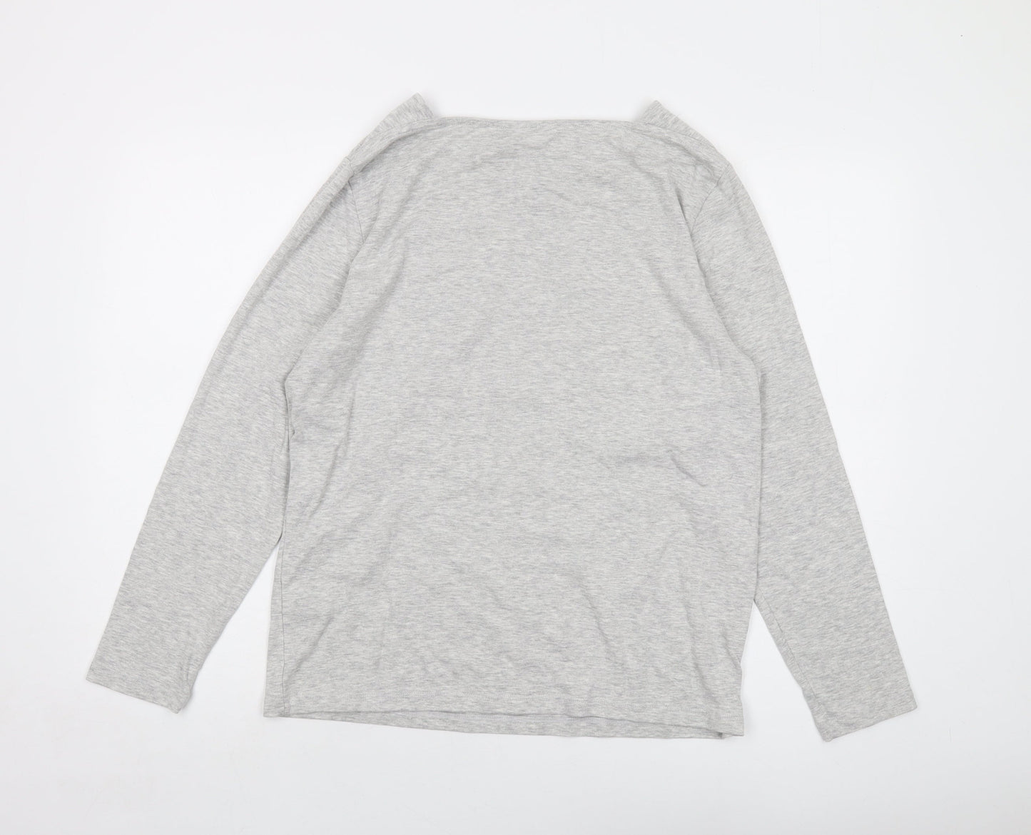 Cotton Traders Womens Grey Polyester Basic T-Shirt Size 20 Square Neck