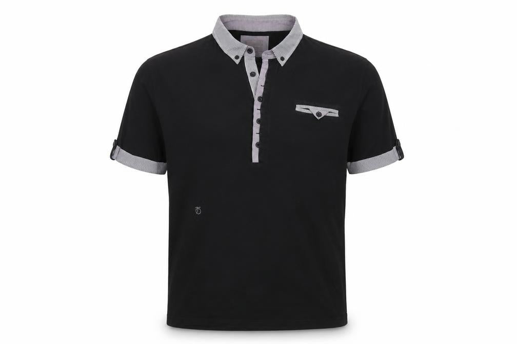 Peter Werth Mens Black Cotton Polo Size 2XL Collared Button