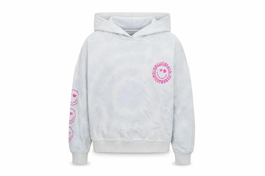 Smiley World Girls Blue Cotton Pullover Hoodie Size 9-10 Years Pullover