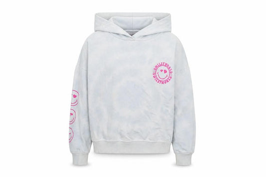 Smiley World Girls Blue Cotton Pullover Hoodie Size 9-10 Years Pullover