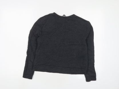 Next Girls Grey Cotton Pullover Sweatshirt Size 12-13 Years Pullover - Selfie