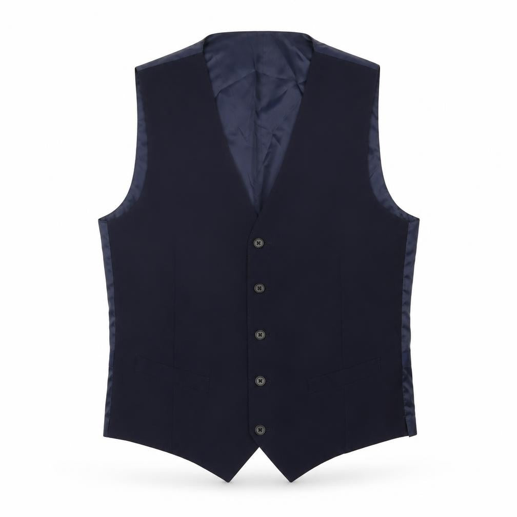 Marks & Spencer Mens Blue Wool Jacket Suit Waistcoat Size 38 Regular