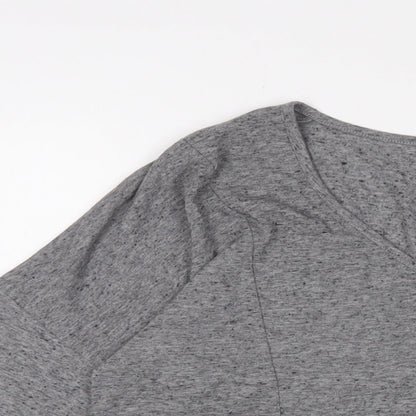 Oasis Womens Grey Viscose Basic T-Shirt Size S Scoop Neck