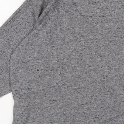 Oasis Womens Grey Viscose Basic T-Shirt Size S Scoop Neck
