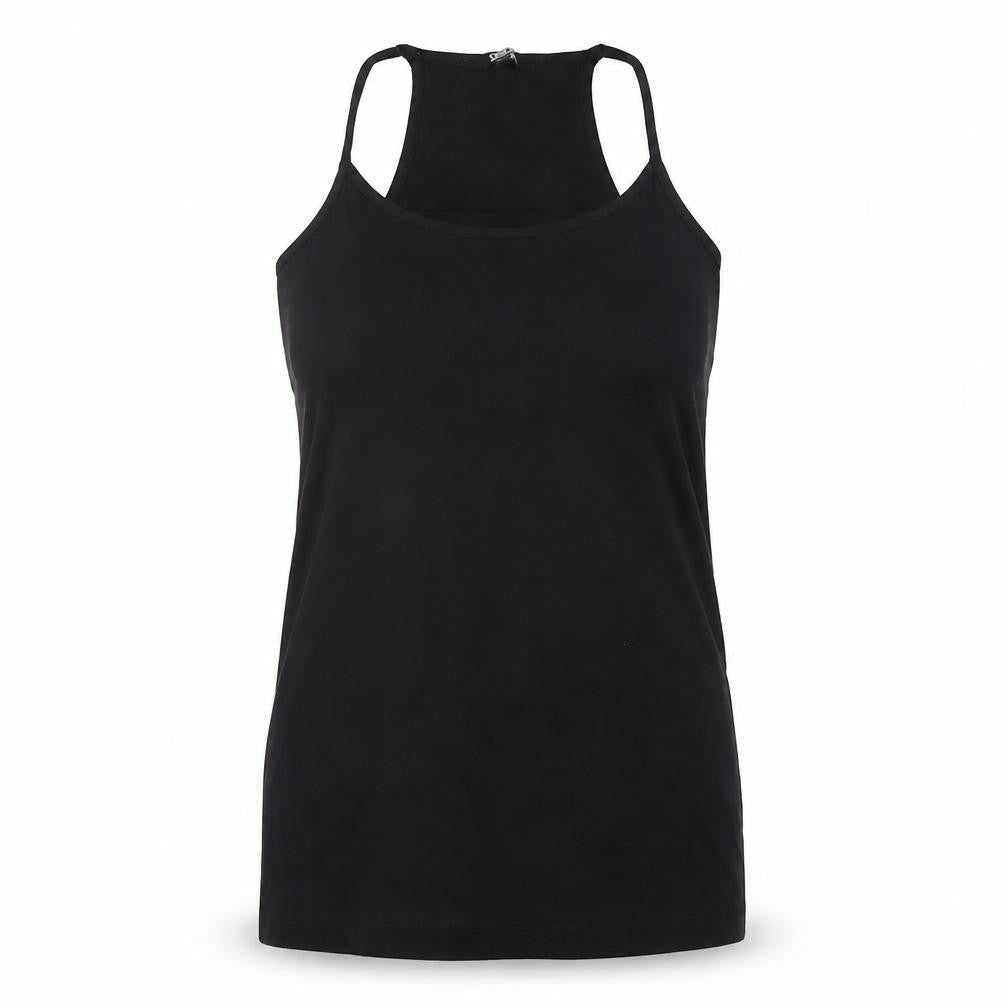 ASOS Womens Black Cotton Basic Tank Size 14 Scoop Neck Pullover