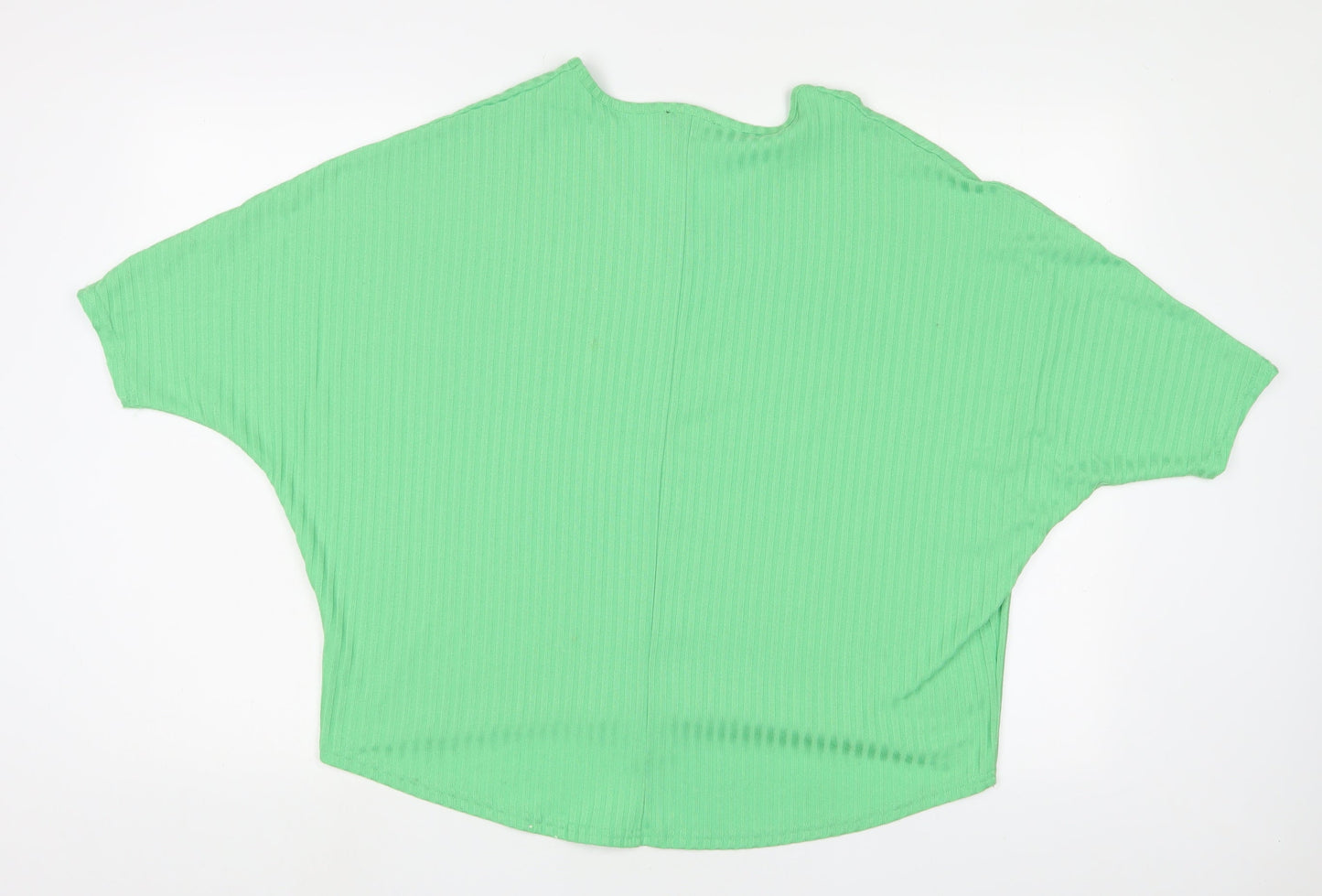 New Look Womens Green Polyester Basic T-Shirt Size S V-Neck