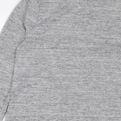 River Island Womens Grey Polyester Basic T-Shirt Size 12 Crew Neck
