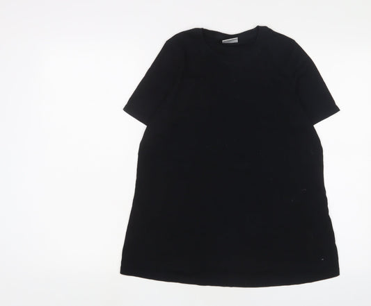 NEXT Womens Black Cotton Basic T-Shirt Size 10 Crew Neck