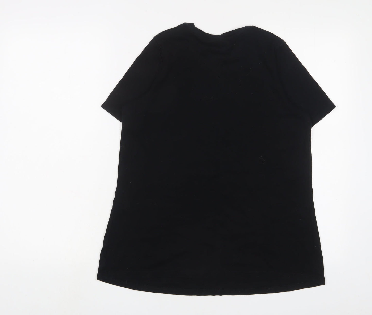 NEXT Womens Black Cotton Basic T-Shirt Size 10 Crew Neck