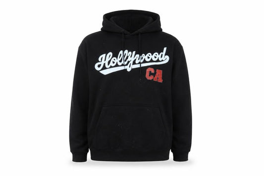 Republic Blues Mens Black Cotton Pullover Hoodie Size L - Hollywood CA