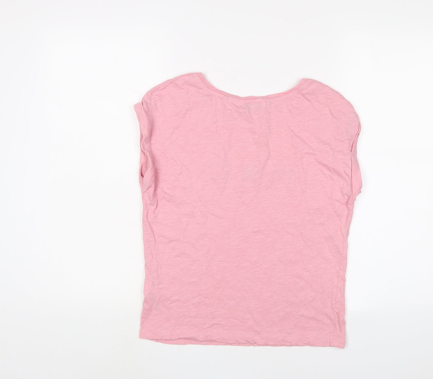 NEXT Womens Pink Cotton Basic T-Shirt Size 10 Crew Neck - Stars