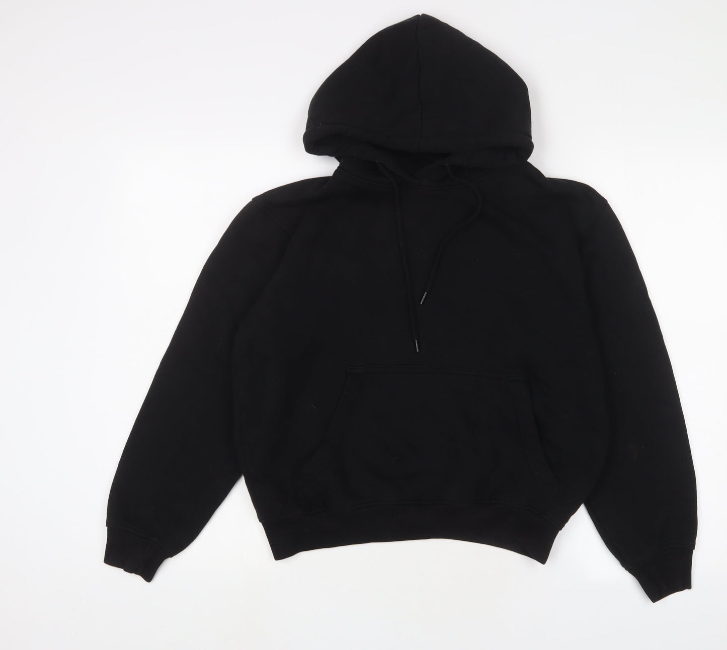 PRETTYLITTLETHING Womens Black Cotton Pullover Hoodie Size XS Pullover