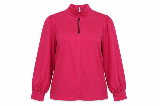Marks and Spencer Womens Pink Modal Basic Blouse Size 12 Round Neck - Keyhole neck