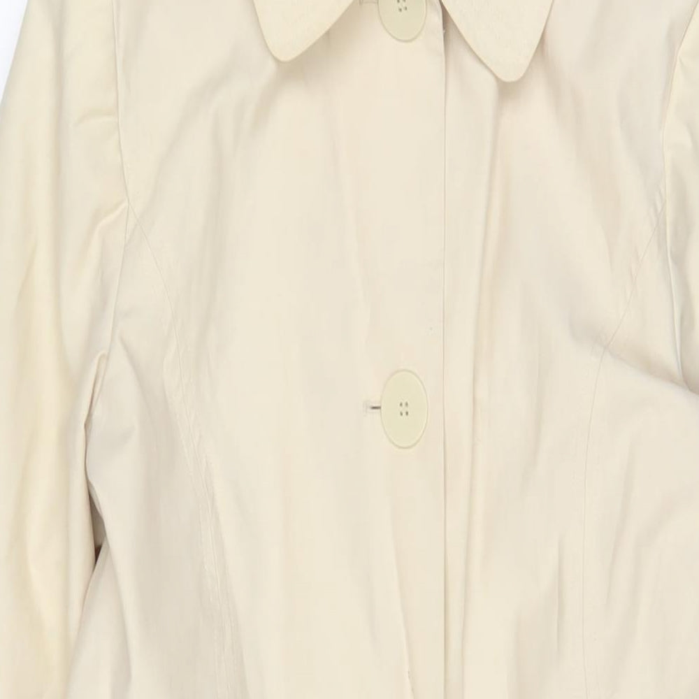 New Look Womens Beige Overcoat Coat Size 12 Button