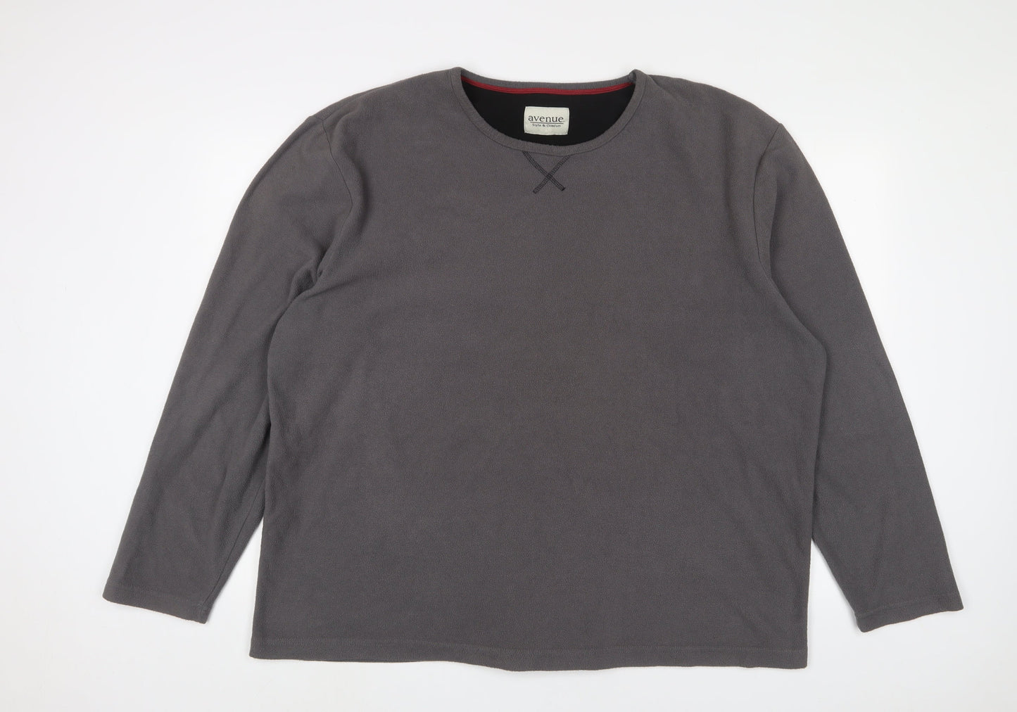 Avenue Mens Grey Polyester Pullover Sweatshirt Size 2XL